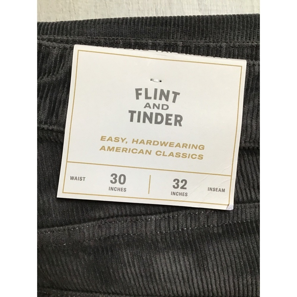 Flint & Tinder Men's Washed Black 365 Corduroy Pant Athletic Tapered Size 30 NWT - Picture 6 of 12